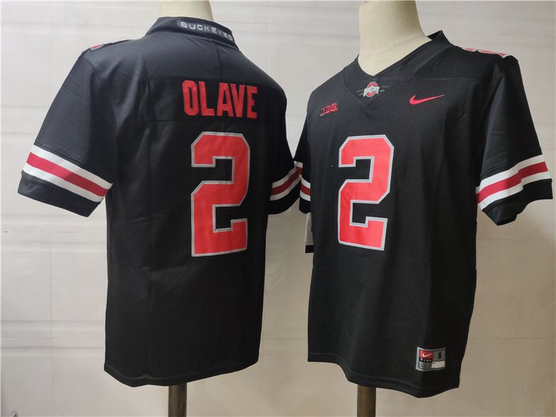 Men Ohio State Buckeyes 2 Olave Black Nike 2025 NCAA Jersey